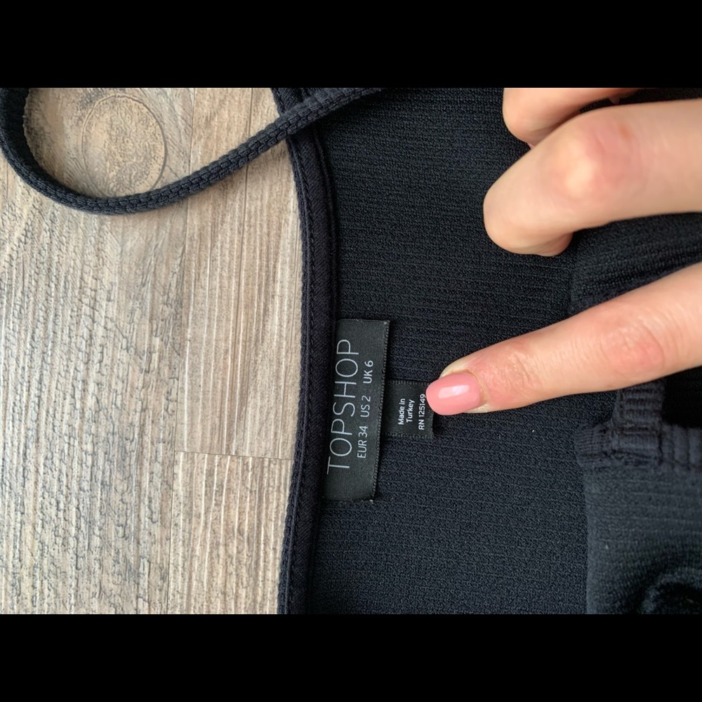 Black Topshop mini fitted dress